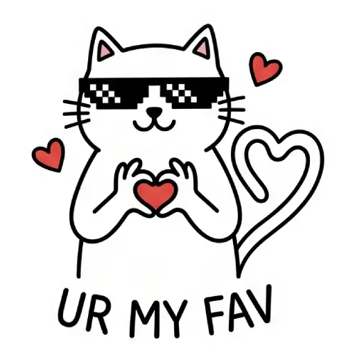 funny, cat, love, romantic, love you, WhatsApp, sticker, valentine (9)